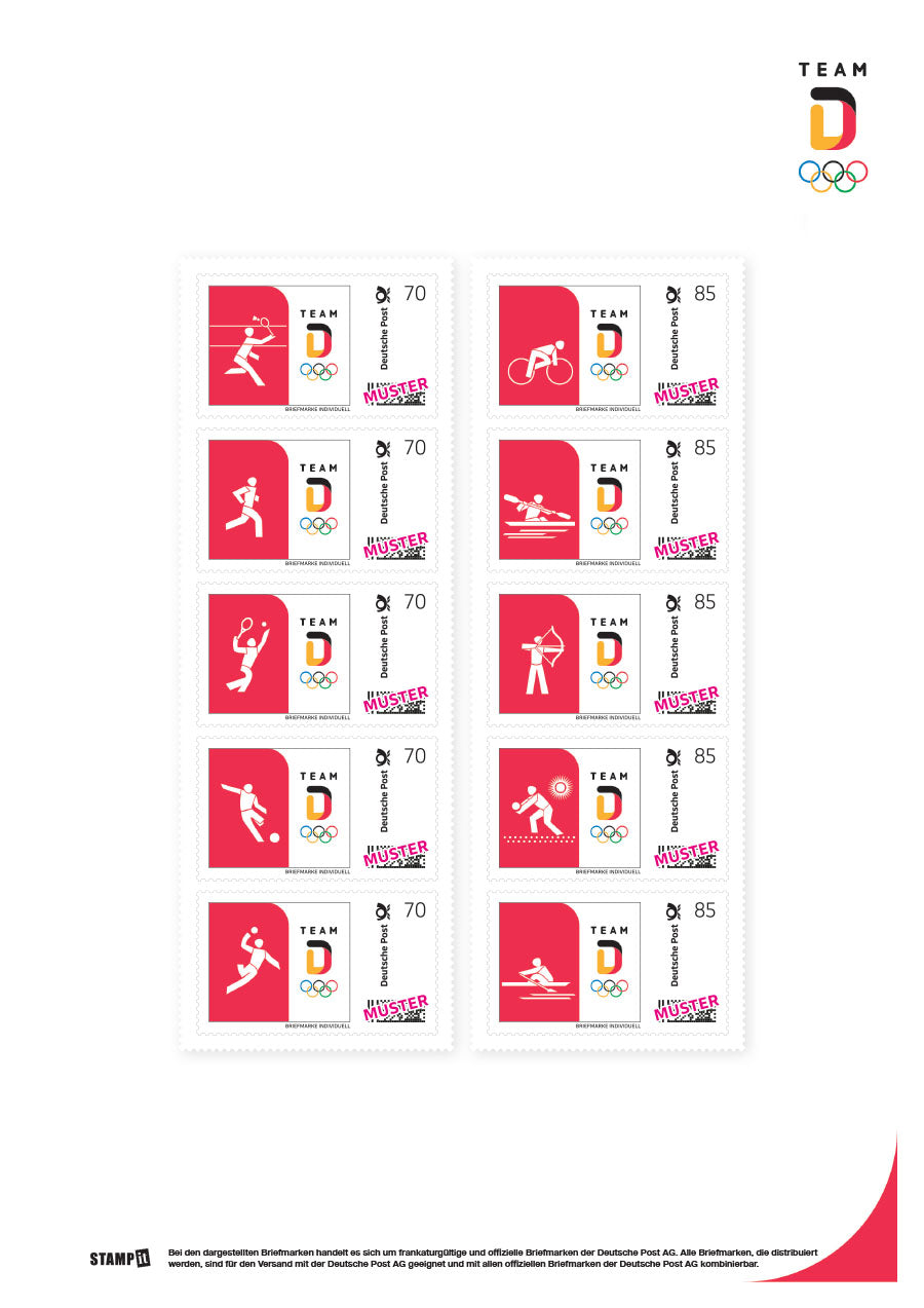 Team Deutschland Briefmarken